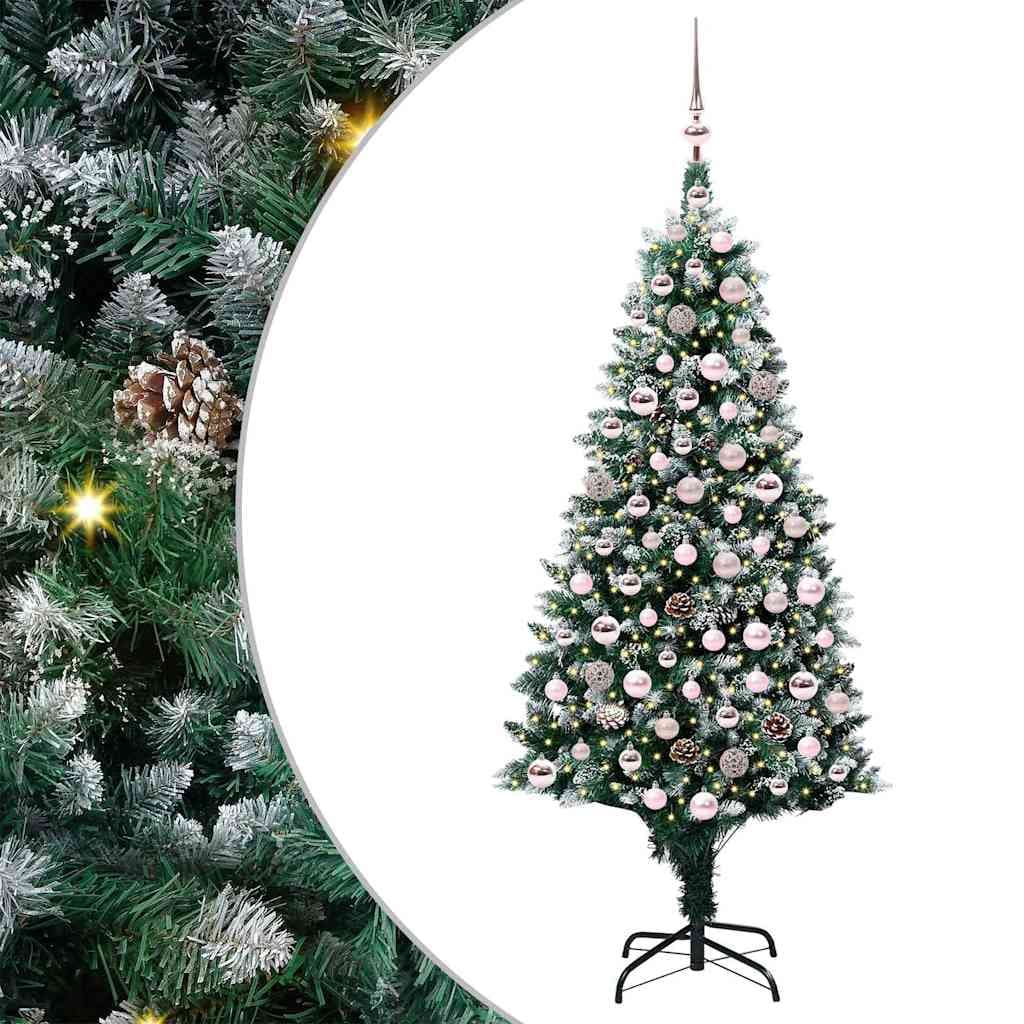 vidaXL Árvore de Natal Artificial Verde 180 cm Pvc, Aço e Plástico - 1093996356