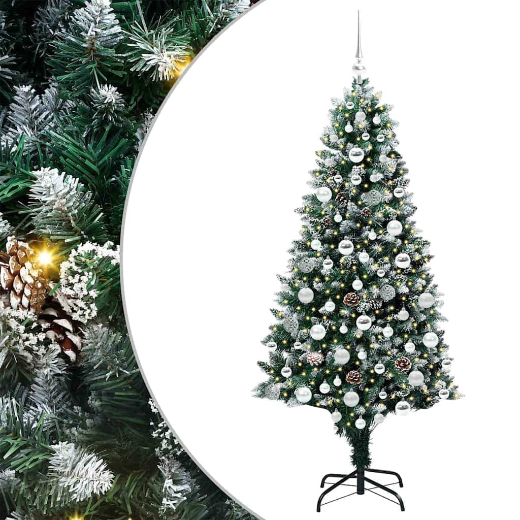 vidaXL Árvore de Natal Artificial Verde 180 cm Pvc, Aço e Plástico - 3515486933