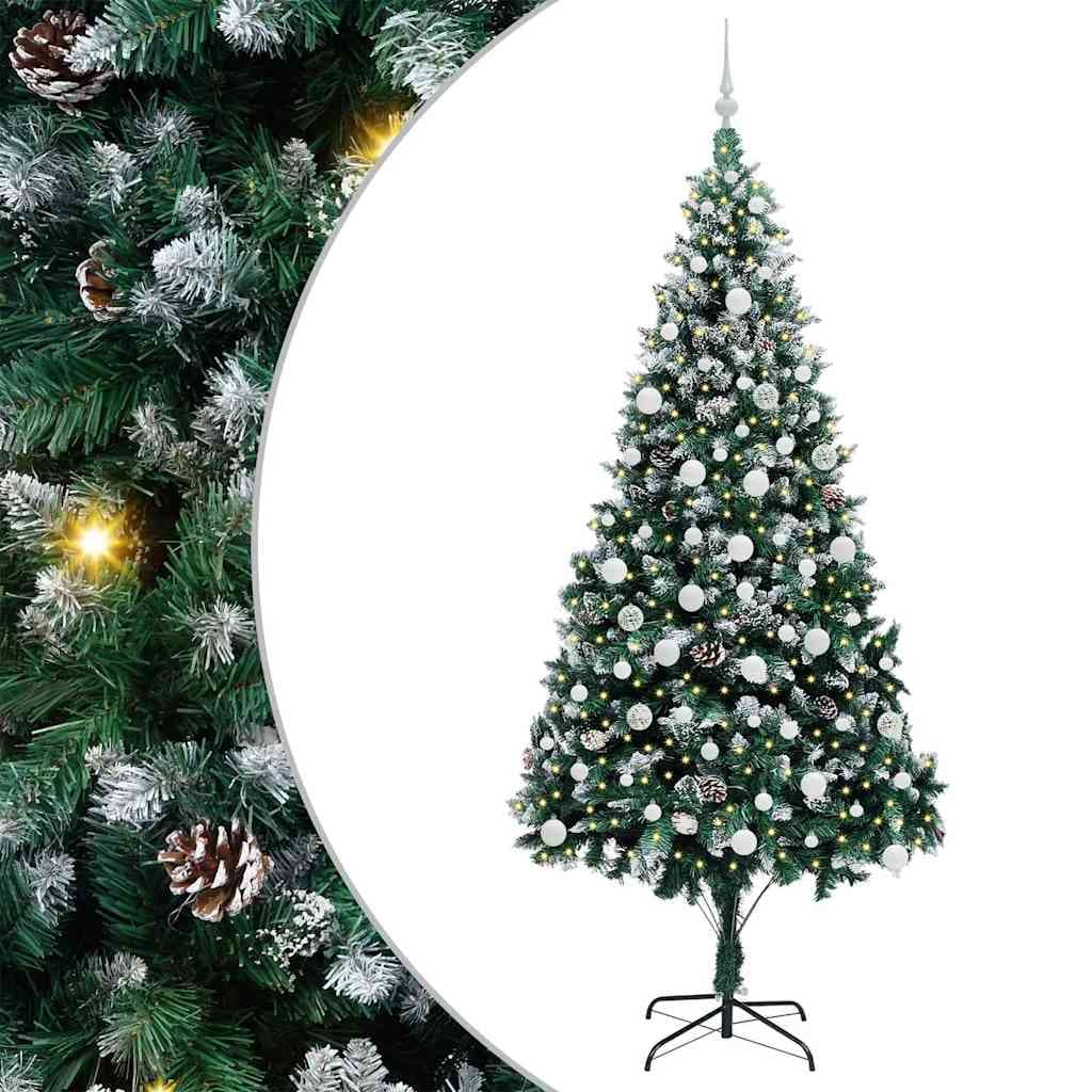 vidaXL Árvore de Natal Artificial Verde 210 cm Pvc, Aço e Plástico - 1479425541