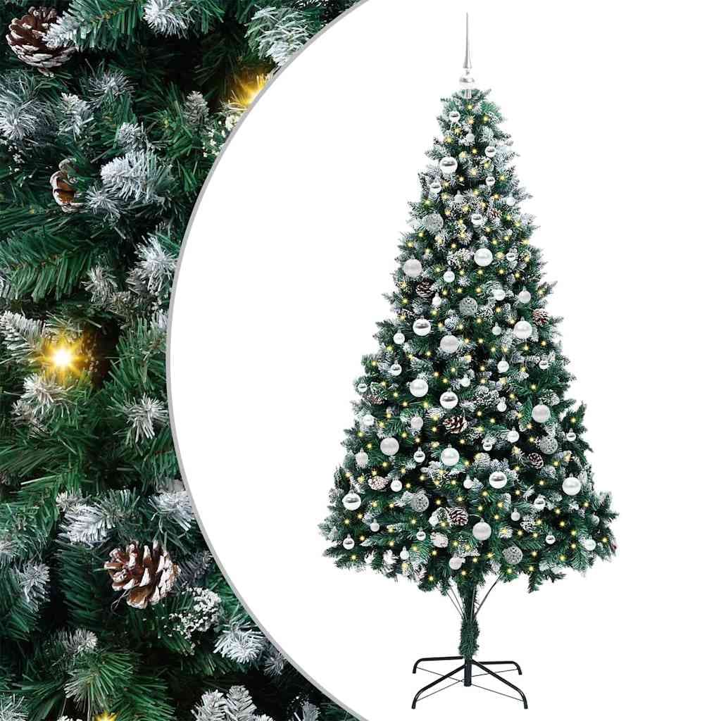vidaXL Árvore de Natal Artificial Verde 210 cm Pvc, Aço e Plástico - 3214283522