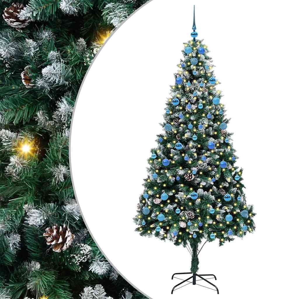 vidaXL Árvore de Natal Artificial Verde 210 cm Pvc, Aço e Plástico - 919963647