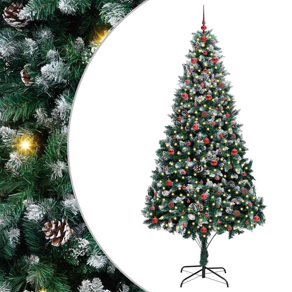 vidaXL Árvore de Natal Artificial Verde 240 cm Pvc, Aço e Plástico - 3638290131