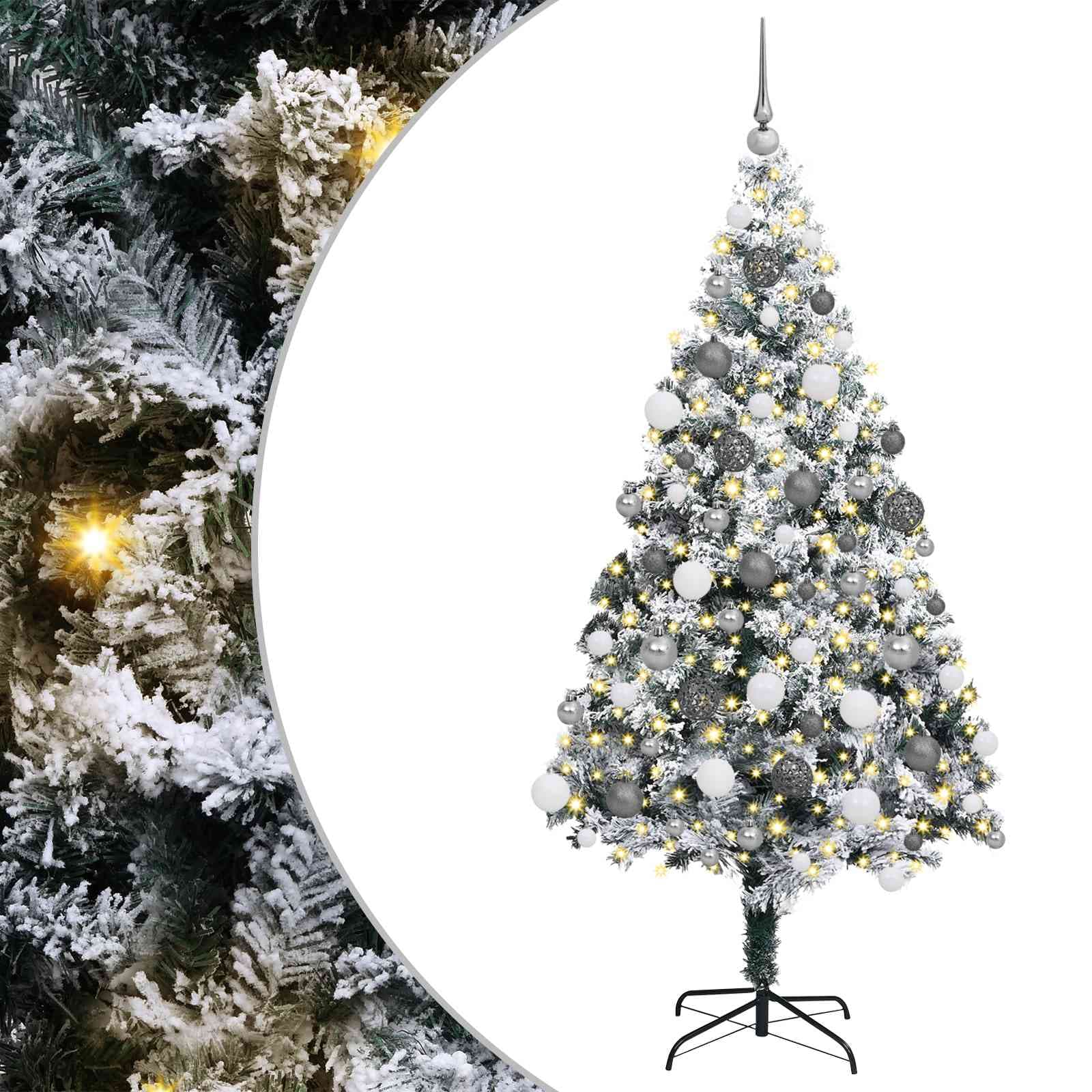 vidaXL Árvore de Natal Artificial Branco 180 cm PVC, Aço e Plástico