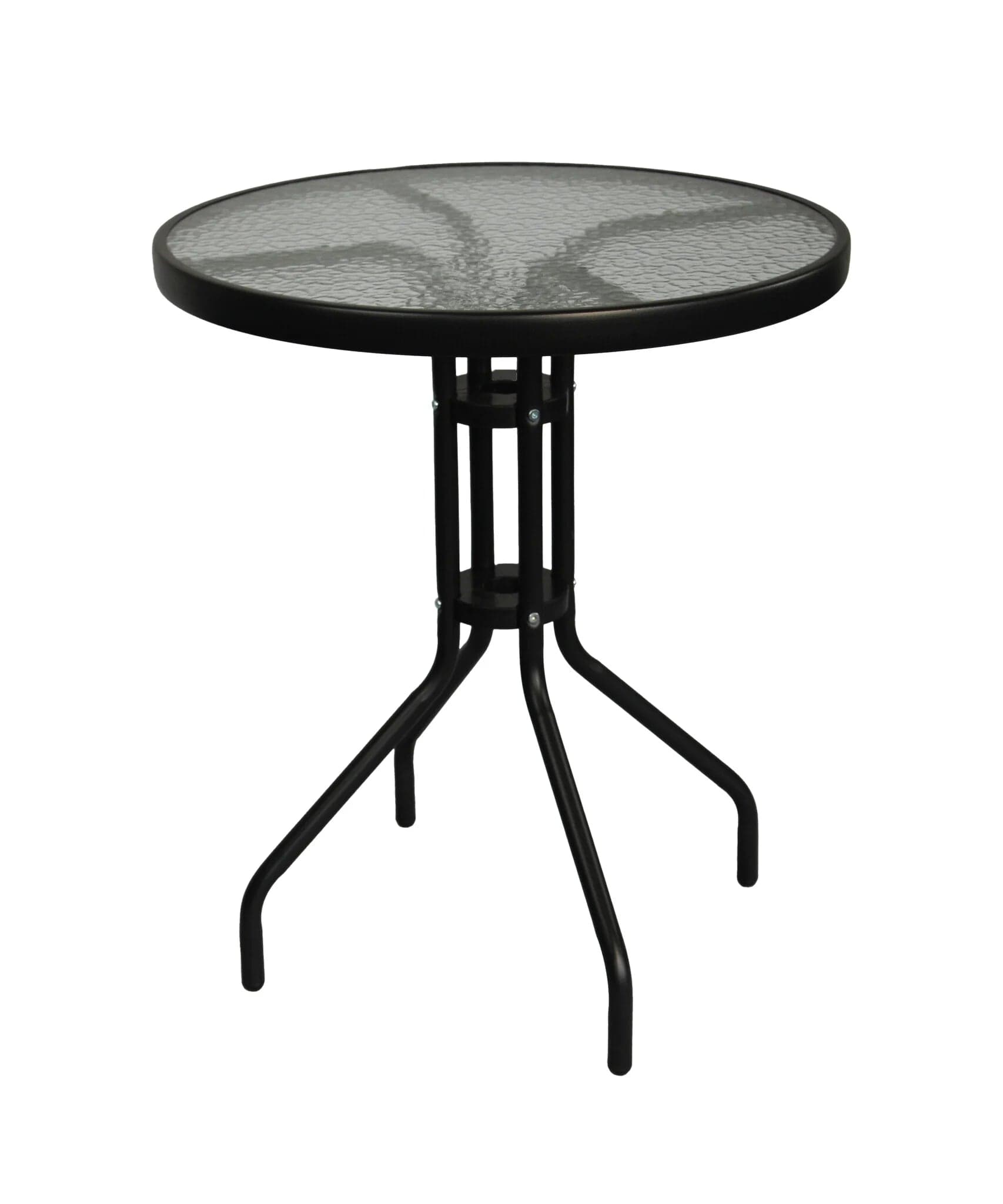 Mesa bistro redonda 60 cm preto vidro temperado