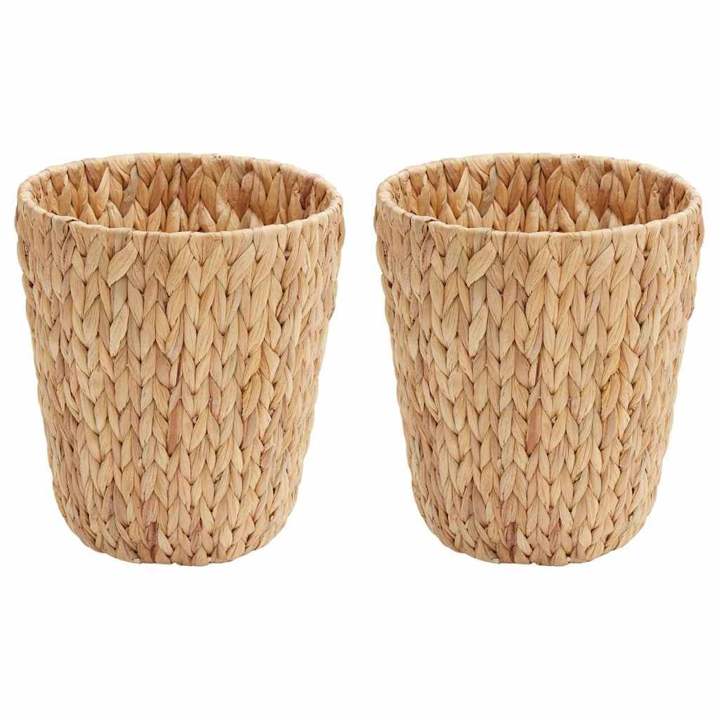 vidaXL Lixeiras para Papel 2 pcs Natural 26 x 26 x 29 cm