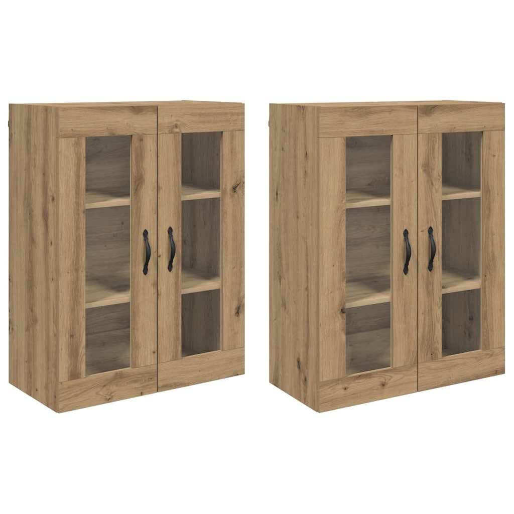 vidaXL Armários de Parede 2 pcs Carvalho Artesanal 69,5 x 34 x 90 cm