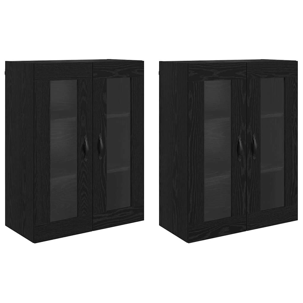 vidaXL Armários de Parede 2 pcs Carvalho Preto 69,5 x 34 x 90 cm