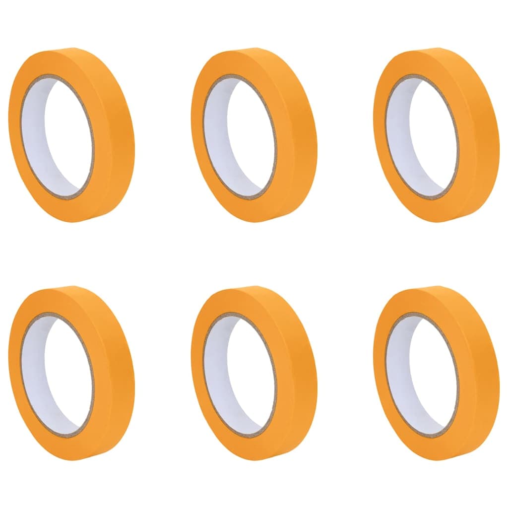 vidaXL Fitas de Máscara para Pintores 6 pcs Amarelo 19mm x 50m Papel