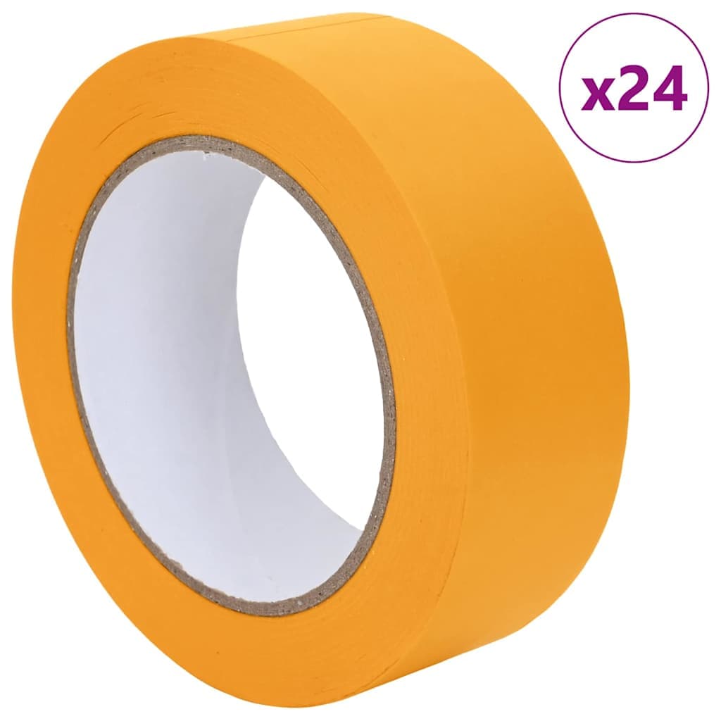 vidaXL Fitas de Máscara para Pintores 24 pcs Amarelo 38mm x 50m Papel