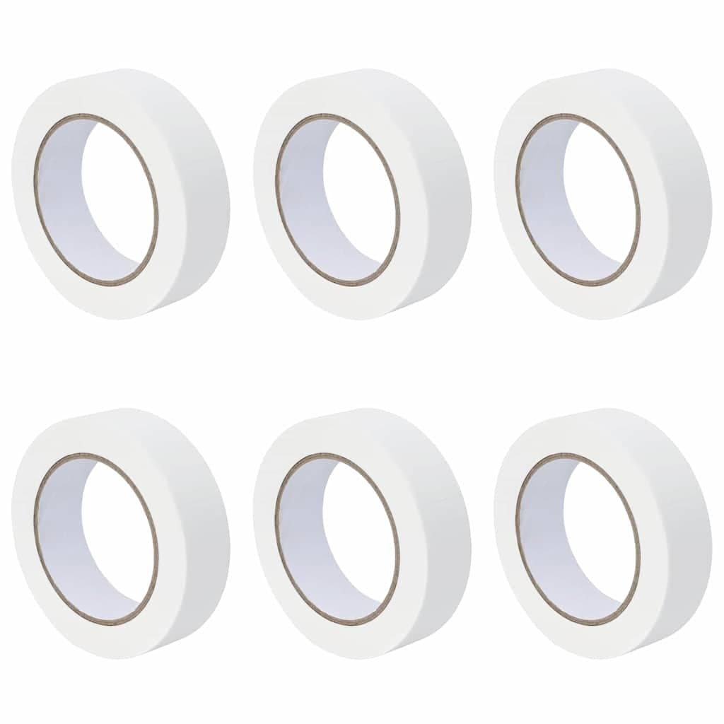 vidaXL Fitas de Máscara para Pintores 6 pcs Branco 30mm x 50m Papel