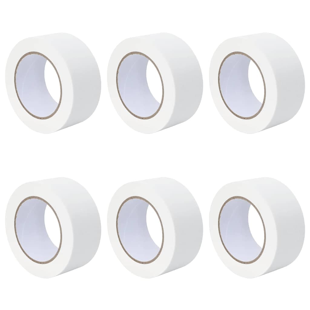 vidaXL Fitas de Máscara para Pintores 6 pcs Branco 50mm x 50m Papel
