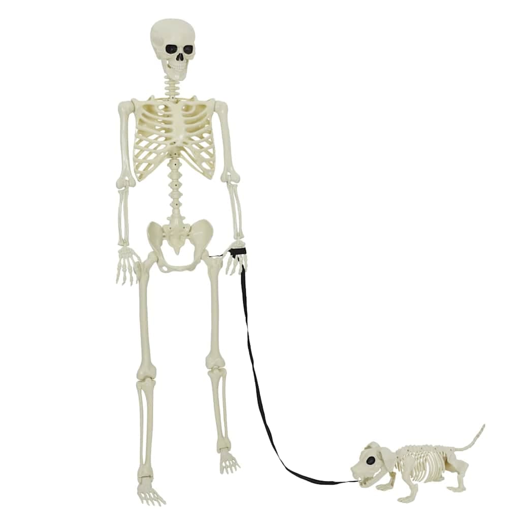 vidaXL Decoração de Halloween Esqueleto 2 pcs Branco Polipropileno