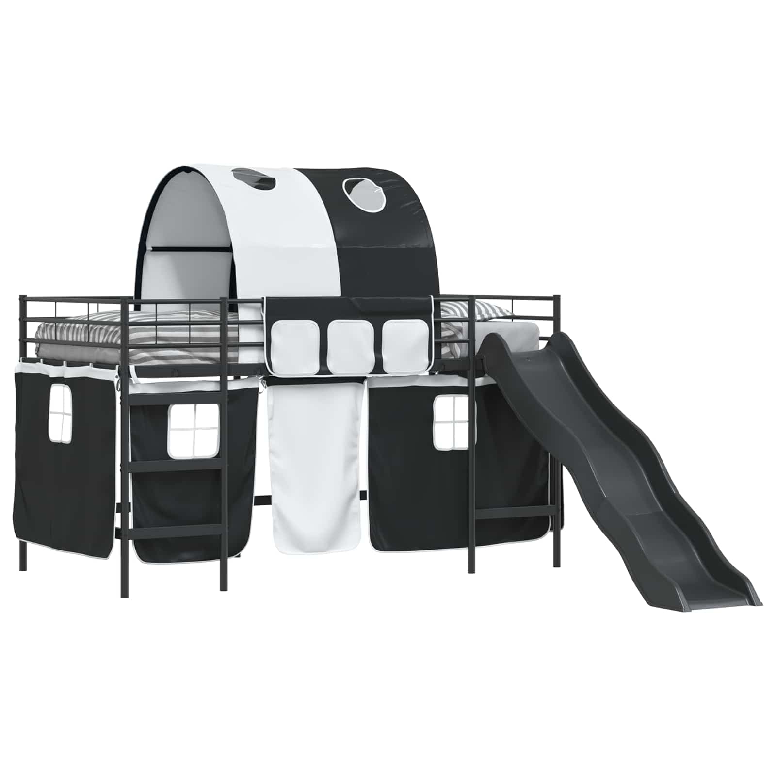 vidaXL Cama loft para crianças Preto 100 x 200 cm Metal