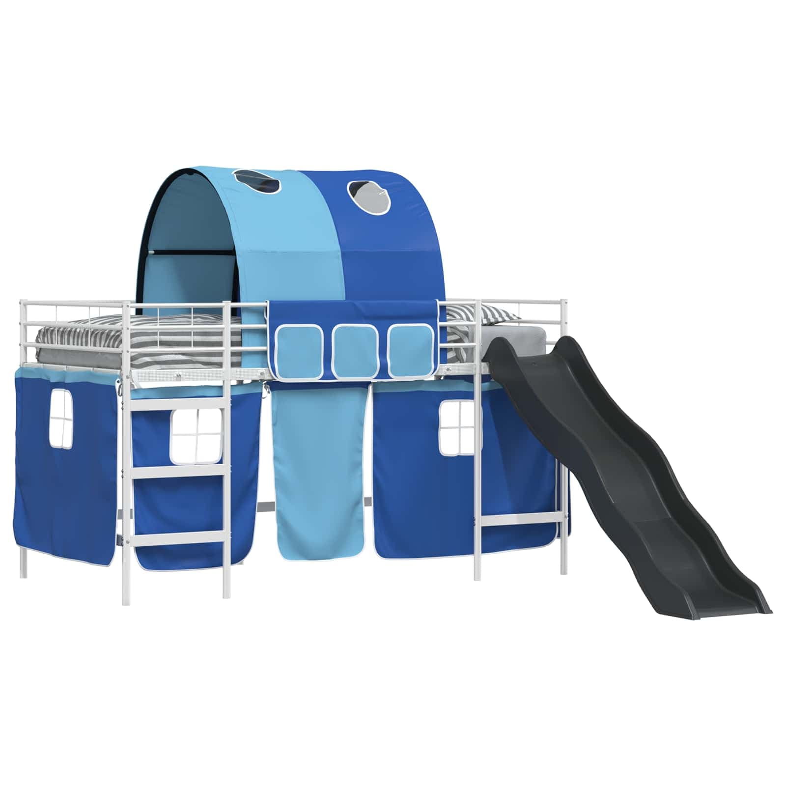 vidaXL Cama loft para crianças Branco e Azul 100 x 200 cm Metal