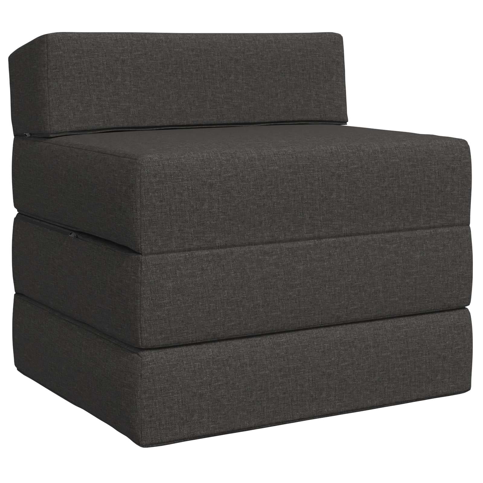 vidaXL Sofá Cama Dobrável Cinzento-Escuro 200 x 70 x 15 cm Tecido