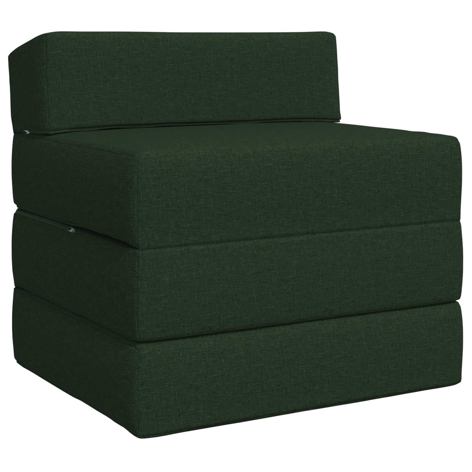 vidaXL Sofá Cama Dobrável Verde-Escuro 200 x 70 x 15 cm Tecido
