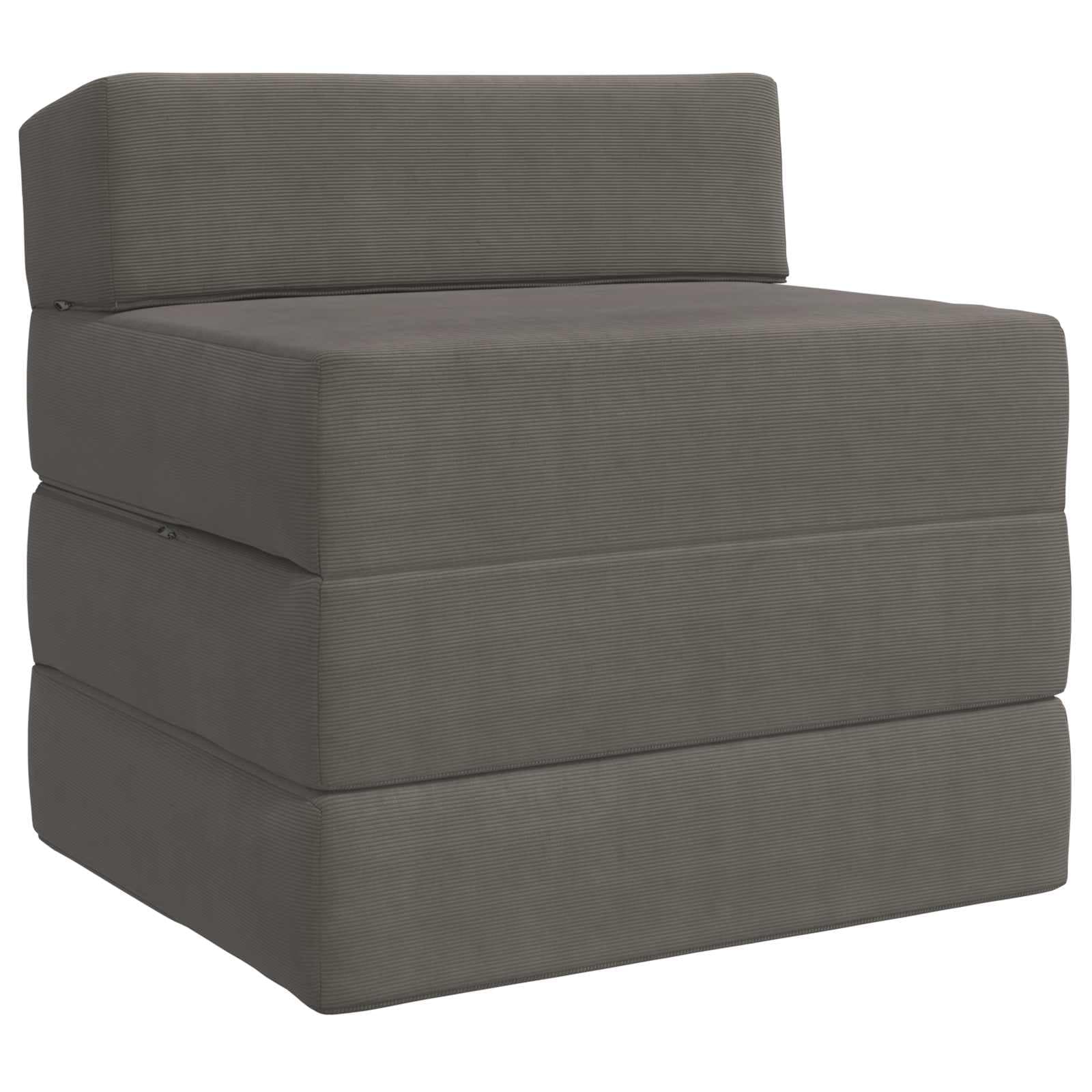 vidaXL Sofá Cama Dobrável Cinzento-claro 200 x 70 x 15 cm