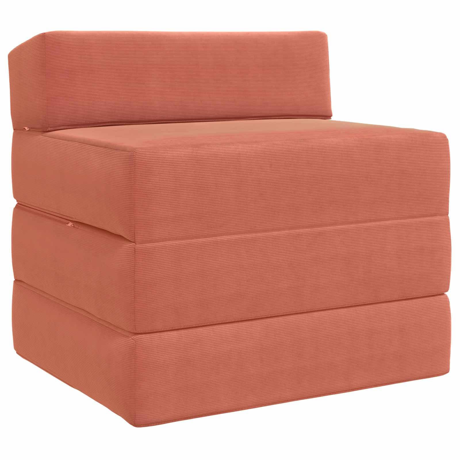 vidaXL Sofá Cama Dobrável Laranja Vermelho 200 x 70 x 15 cm