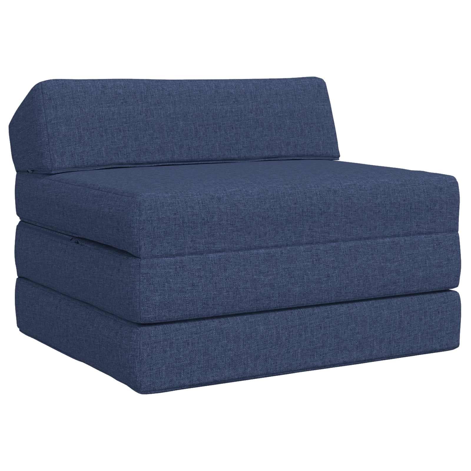 vidaXL Sofá Cama Dobrável Azul 200 x 70 x 10 cm Tecido