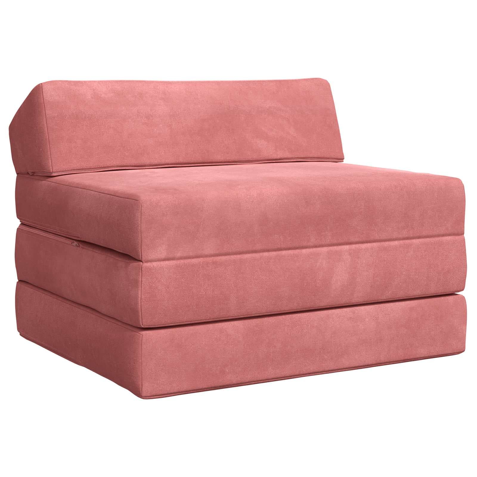 vidaXL Sofá Cama Dobrável Rosa 200 x 70 x 10 cm Veludo