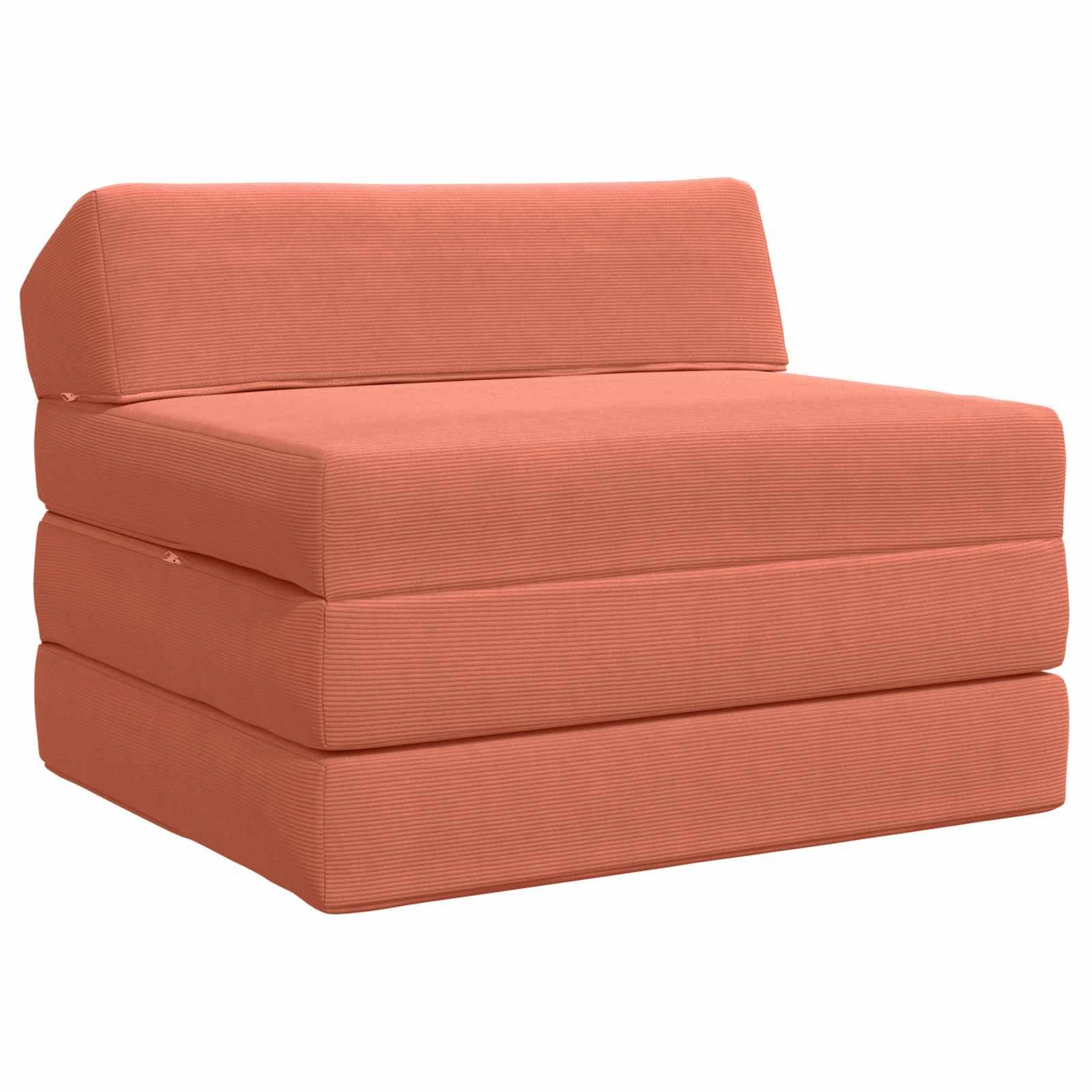 vidaXL Sofá Cama Dobrável Laranja Vermelho 200 x 70 x 10 cm