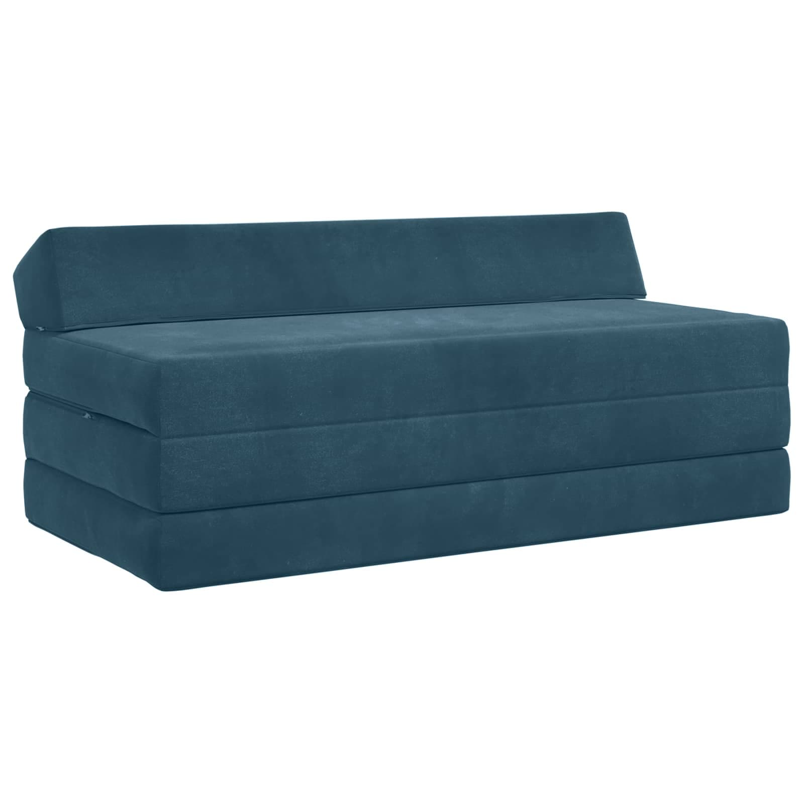 vidaXL Sofá Cama Dobrável Azul 120 x 60 x 49 cm Tecido