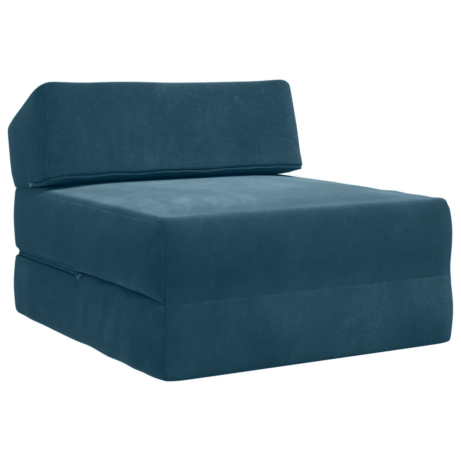 vidaXL Sofá Cama Dobrável Azul 60 x 70 x 41 cm Tecido