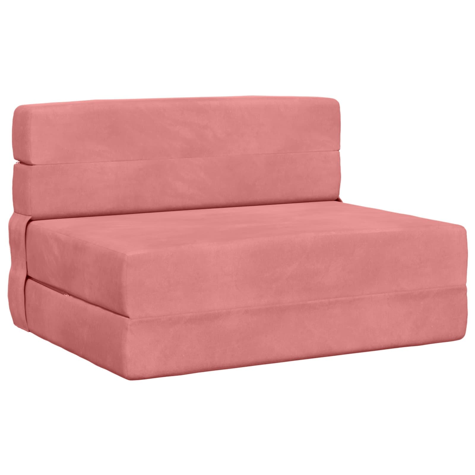 vidaXL Sofá Cama Dobrável Rosa 70 x 72 x 60 cm Tecido
