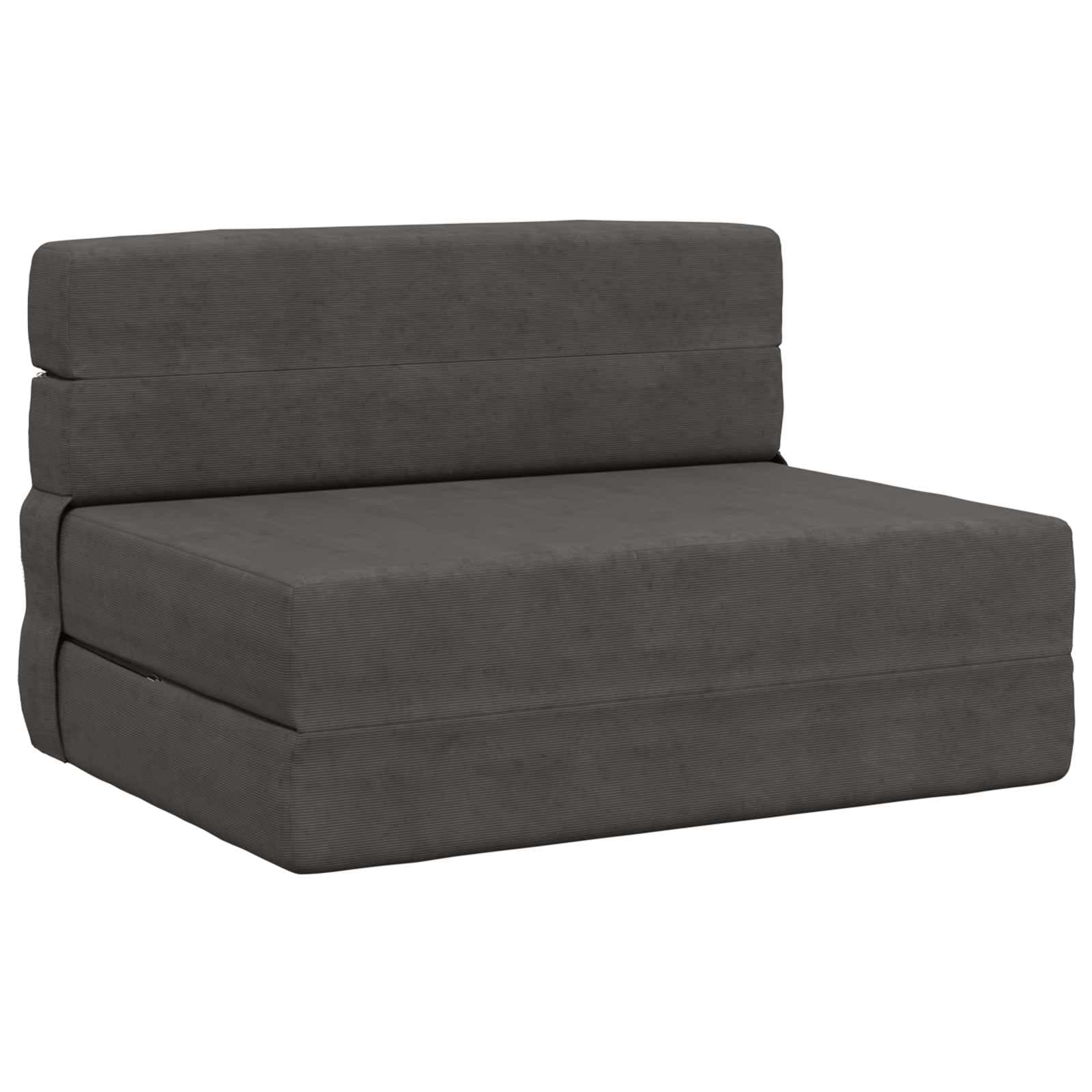 vidaXL Sofá Cama Dobrável Cinzento-Escuro 70 x 72 x 60 cm Tecido