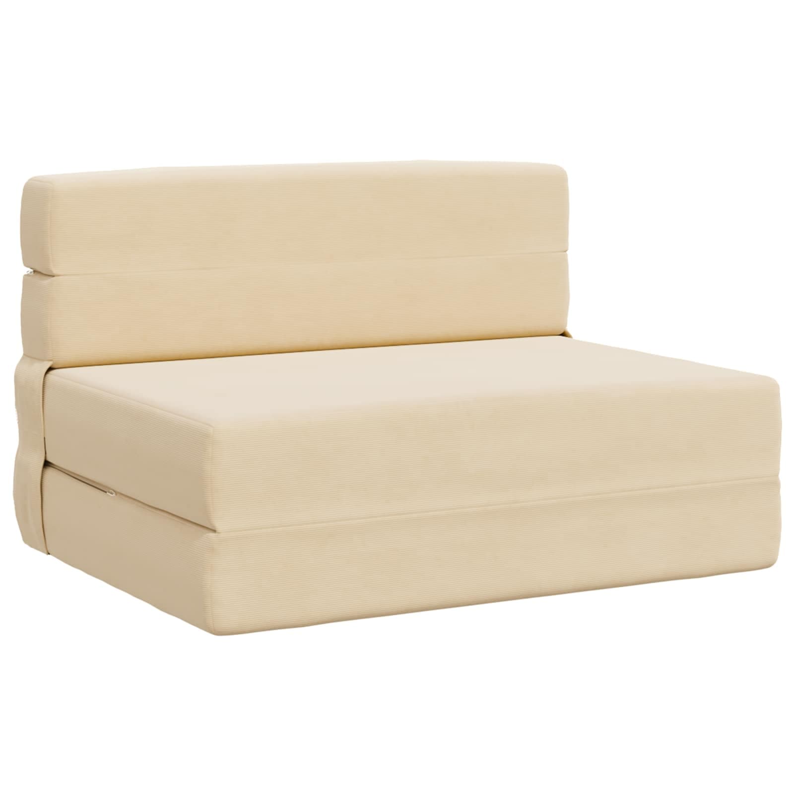 vidaXL Sofá Cama Dobrável Creme 70 x 72 x 60 cm Tecido