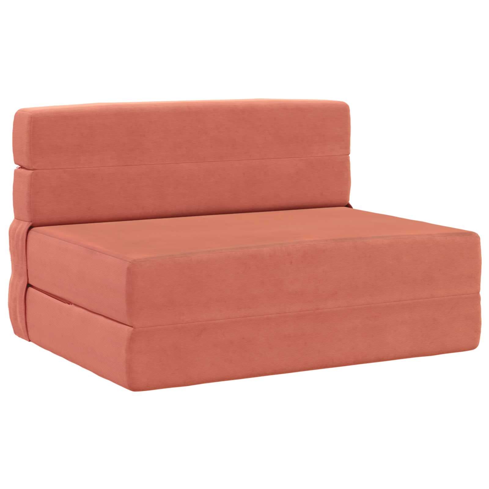 vidaXL Sofá Cama Dobrável Laranja Vermelho 70 x 72 x 60 cm Tecido