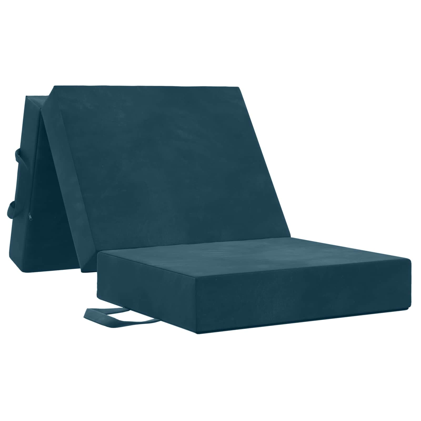 vidaXL Sofá Cama Dobrável 75 x 63 x 45 cm Azul