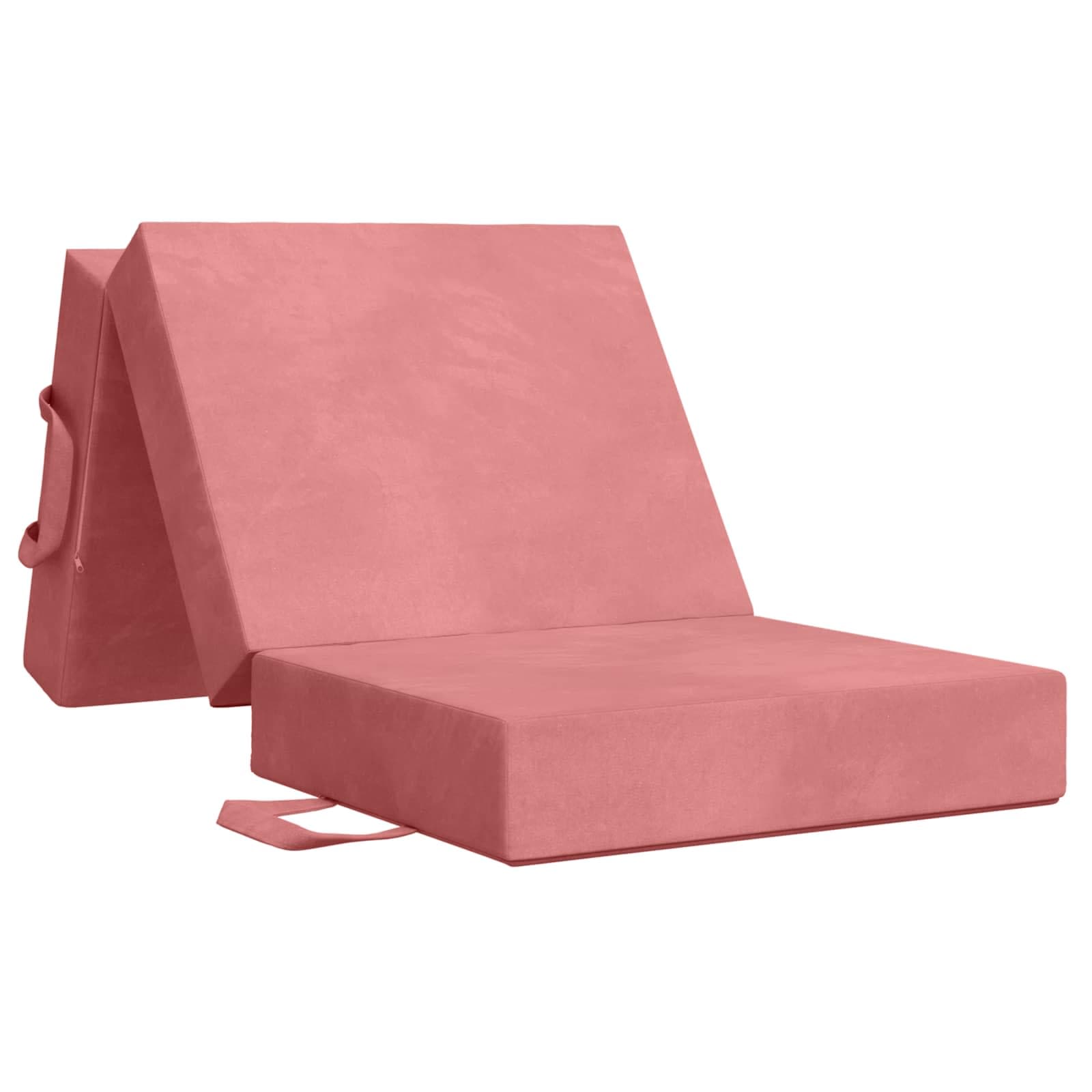 vidaXL Sofá Cama Dobrável 75 x 67 x 45 cm Rosa