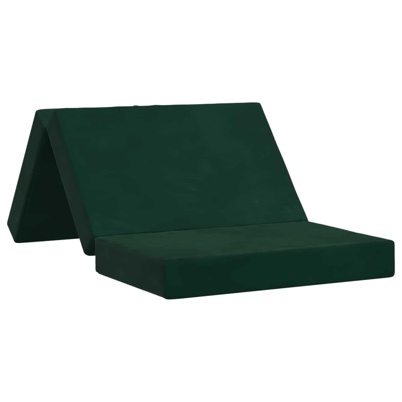 vidaXL Sofá Cama Dobrável 80 x 67 x 45 cm Verde-Escuro