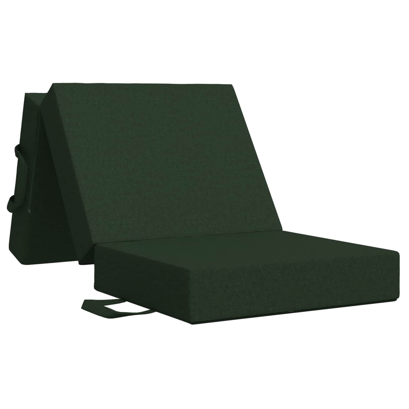 vidaXL Sofá Cama Dobrável 90 x 67 x 45 cm Verde-Escuro