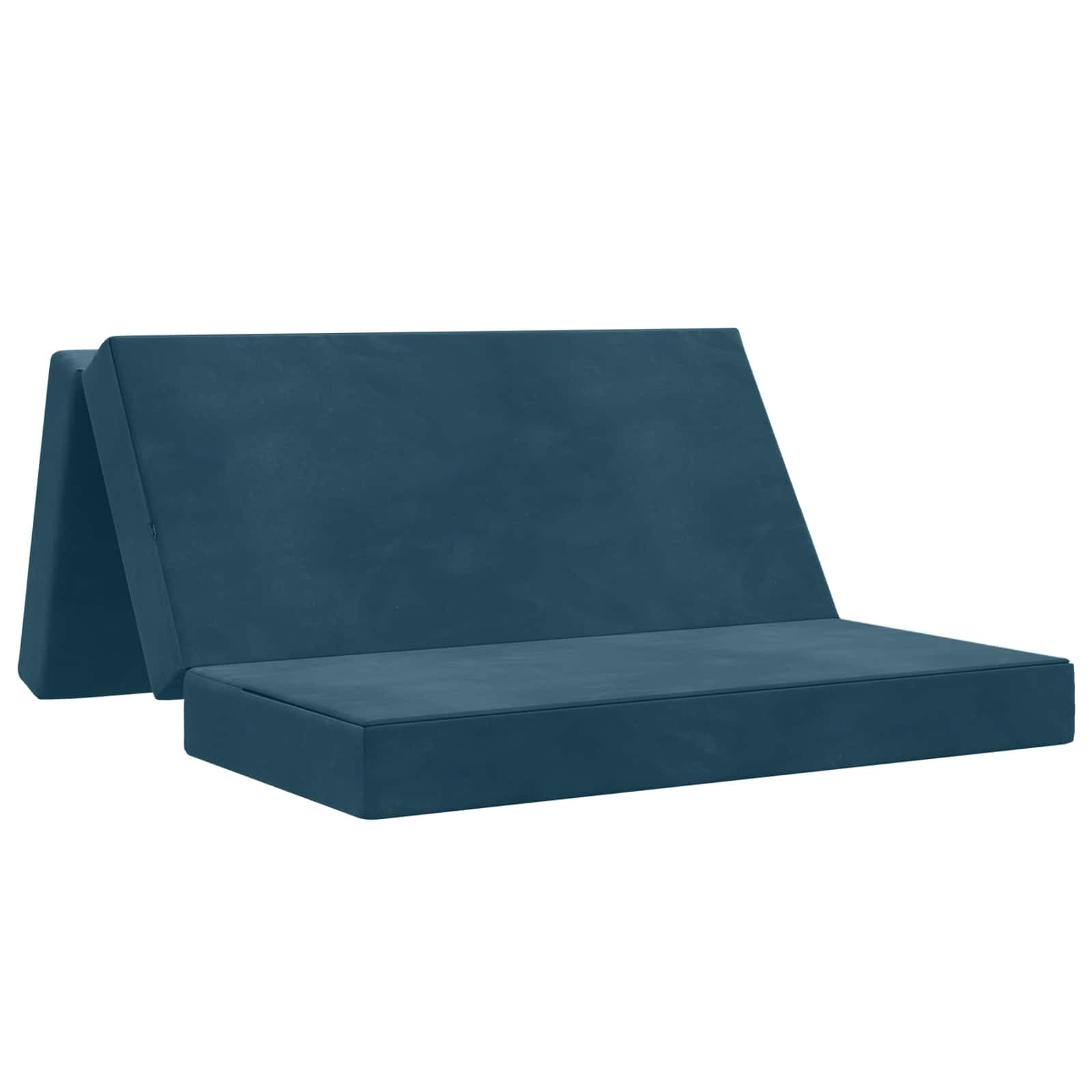 vidaXL Sofá Cama Dobrável 140 x 67 x 45 cm Azul