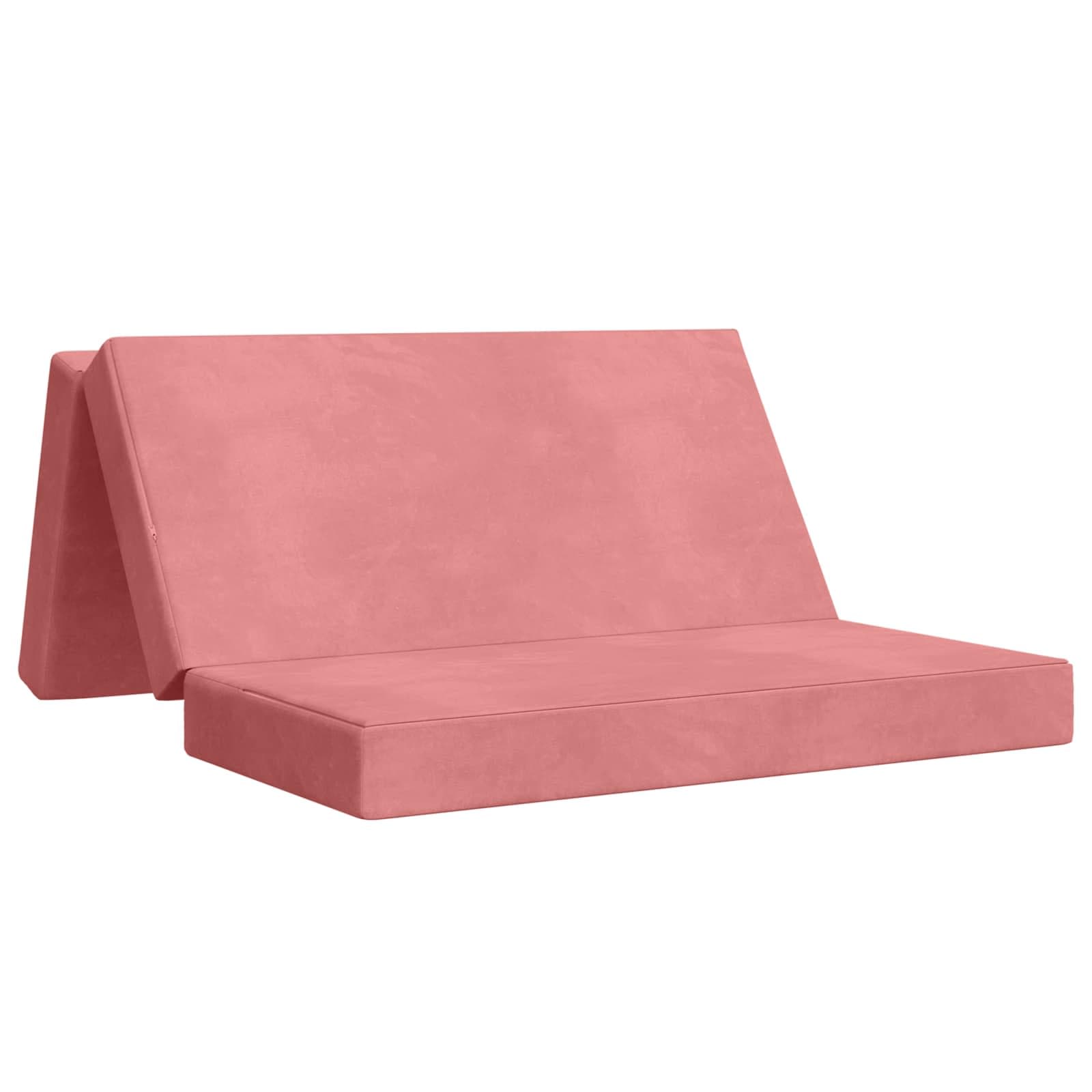 vidaXL Sofá Cama Dobrável 140 x 67 x 45 cm Rosa