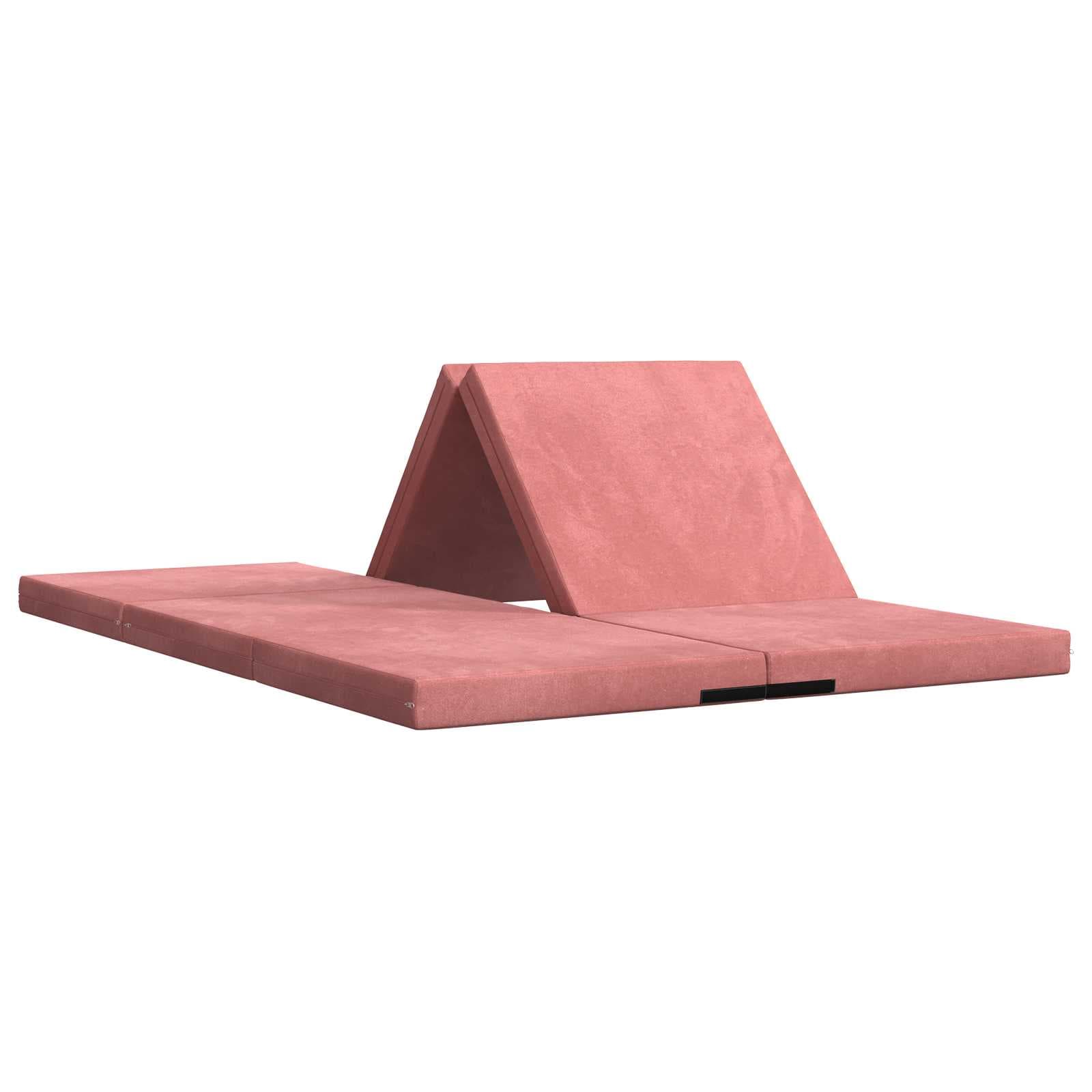 vidaXL Sofá Cama Dobrável 140 x 67 x 45 cm Rosa
