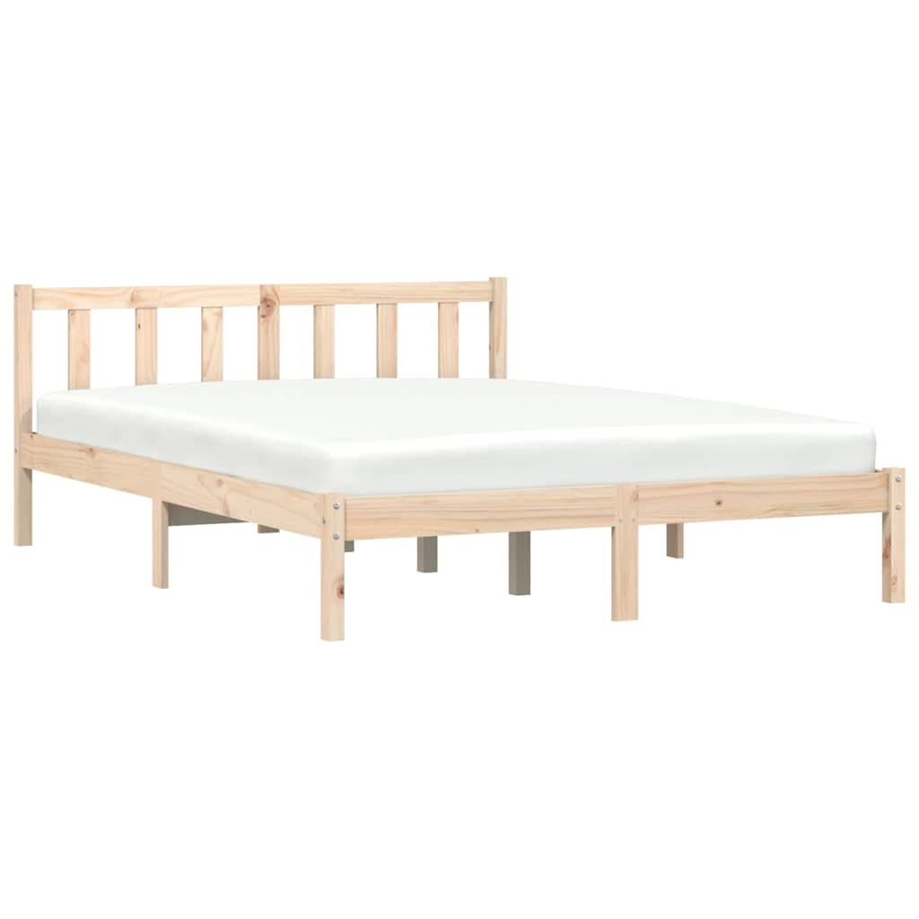 vidaXL Estrutura da Cama Natural 152 x 203 cm Madeira de Pinho Sólido