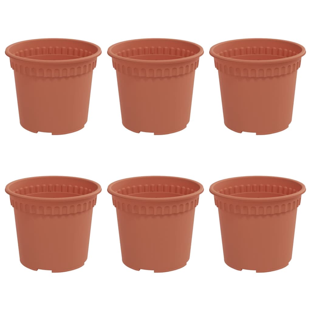 vidaXL Vaso Redondo para Flores 6 pcs Vermelho Tijolo Ø 12,5 x 10 cm