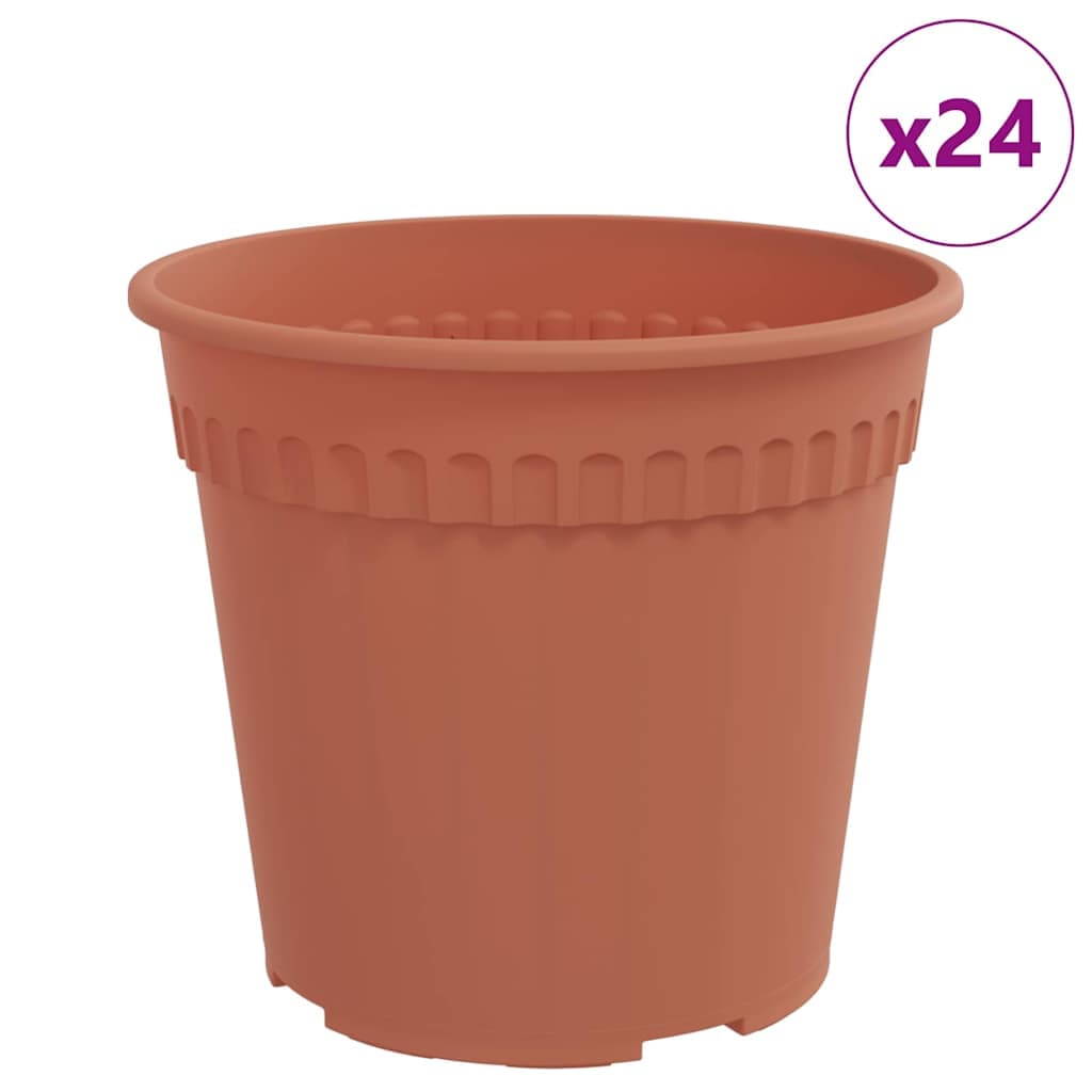 vidaXL Vaso Redondo para Flores 24 pcs Vermelho Tijolo Ø 17 x 14 cm