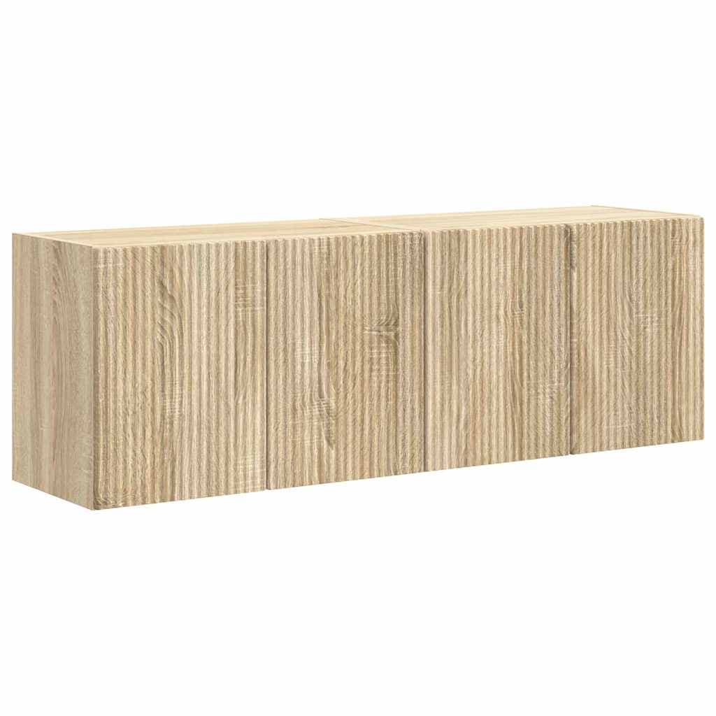 vidaXL Armário de TV de Parede 2 pcs Carvalho Sonoma 59,5 x 31 x 40 cm