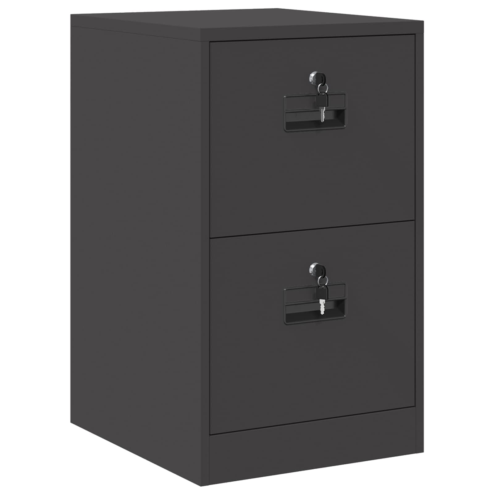 vidaXL Armário de Arquivo Preto 44 x 50 x 74,5 cm Aço Laminado a Frio