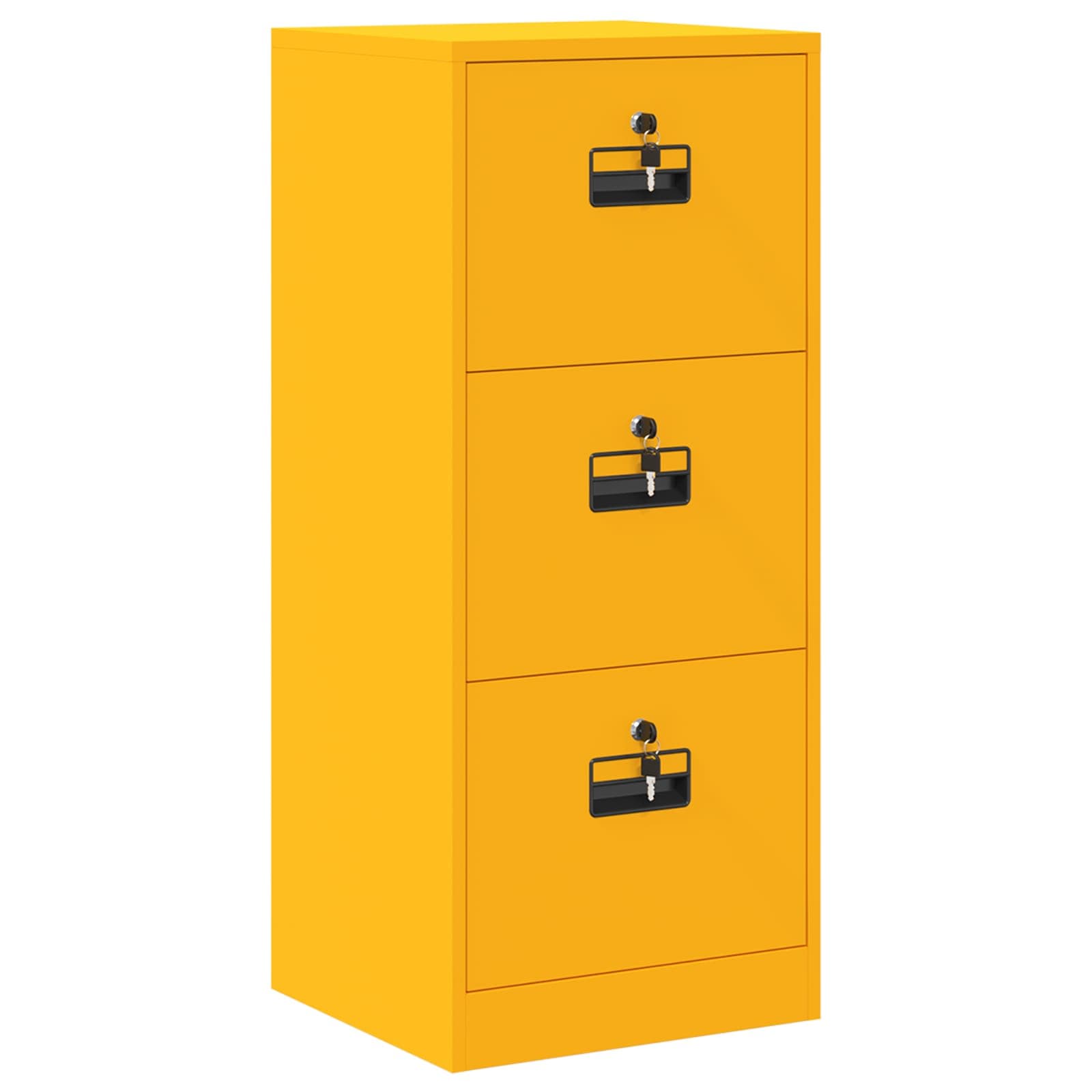 vidaXL Armário de Arquivo Amarelo Mostarda 45,5 x 42 x 106,5 cm