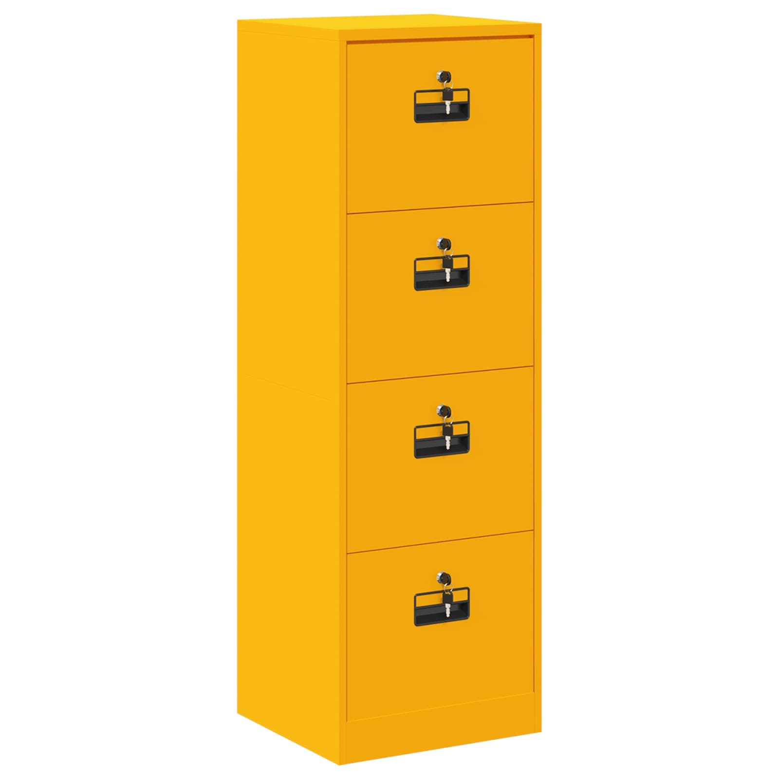 vidaXL Armário de Arquivo Amarelo Mostarda 45,5 x 42 x 139 cm