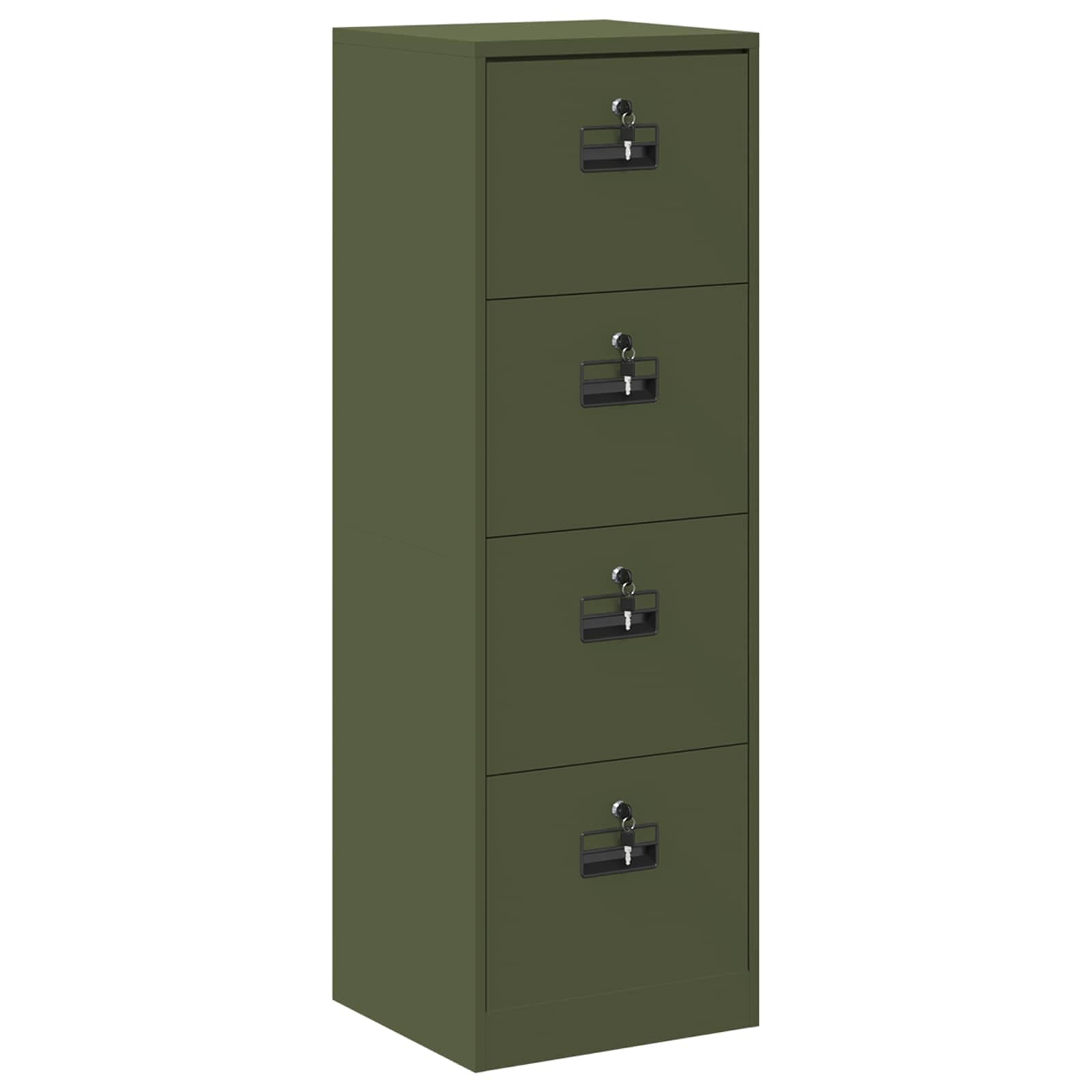vidaXL Armário de Arquivo com gaveta Verde Oliva 45,5 x 42 x 139 cm