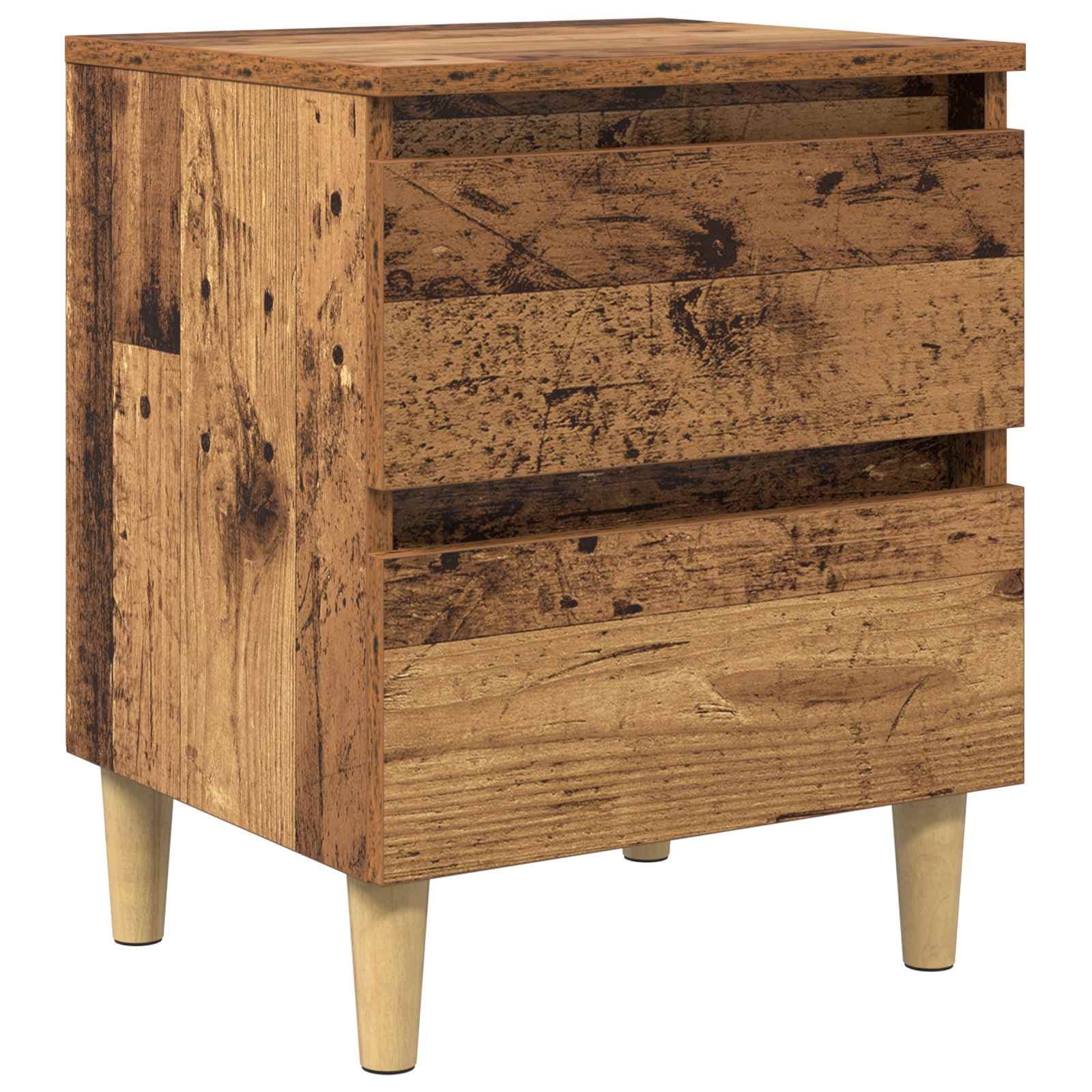vidaXL Armário de cama com gaveta Madeira Antiga 40 x 35 x 50 cm