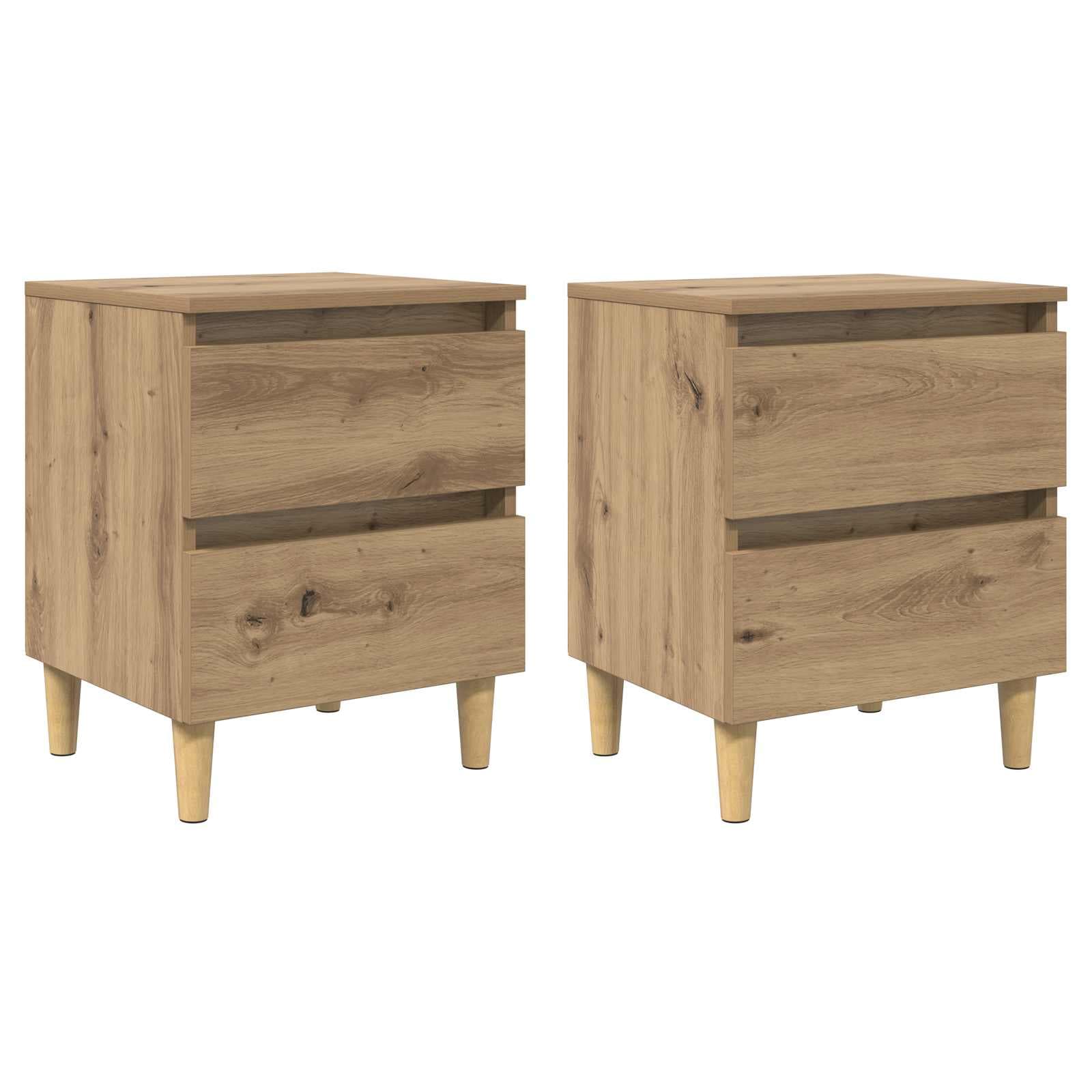 vidaXL Armários de Cama 2 pcs Carvalho Artesanal 40 x 35 x 50 cm