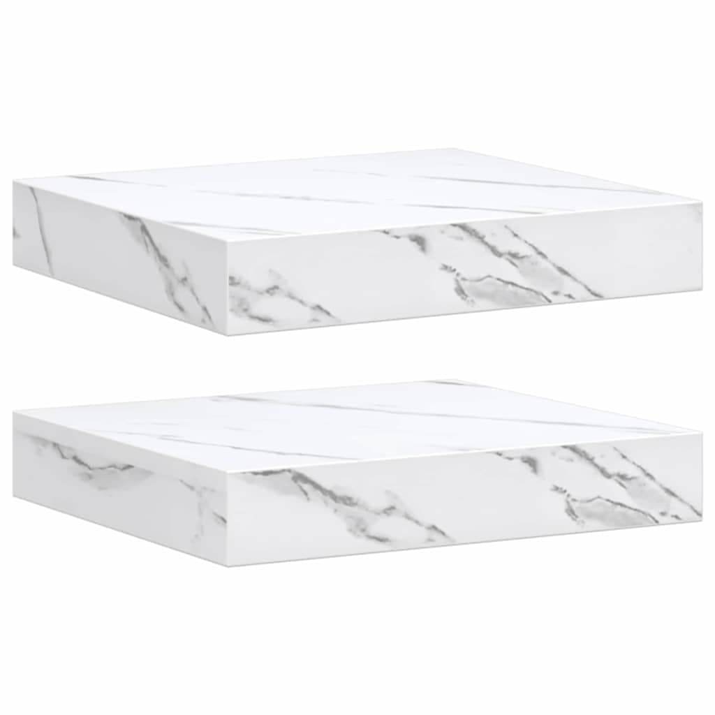 vidaXL Prateleira de Parede 2 pcs Mármore Branco 23 x 23,5 x 4 cm