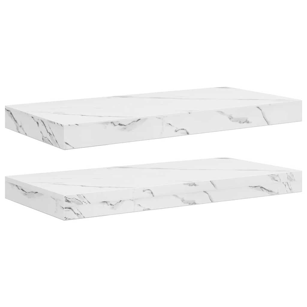 vidaXL Prateleira de Parede 2 pcs Mármore Branco 50 x 23,5 x 4 cm
